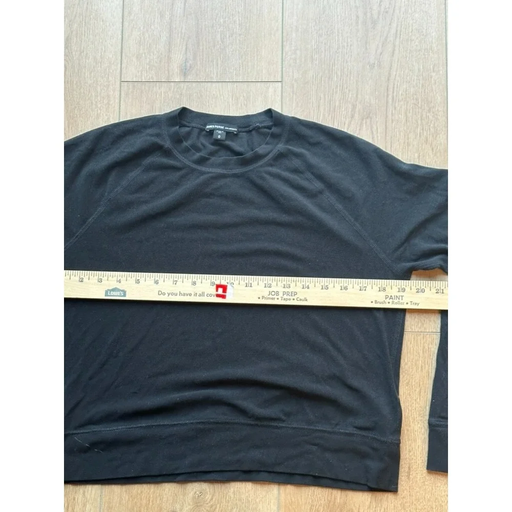 James Perse Super Soft Touch Sueded Pullover Black Size 0 - WMSS3297